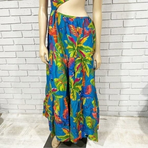 Farm Rio Women’s Blue Sunny Day One-shoulder Maxi Dress - Size M - Picture 16 of 16